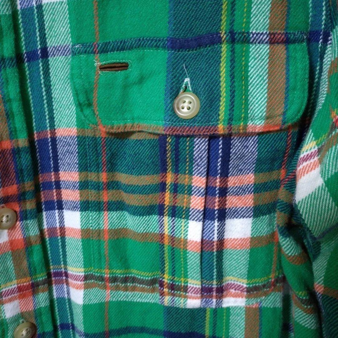 状態良好】POLO RALPH LAUREN グリーンチェックネルシャツ M - メルカリ