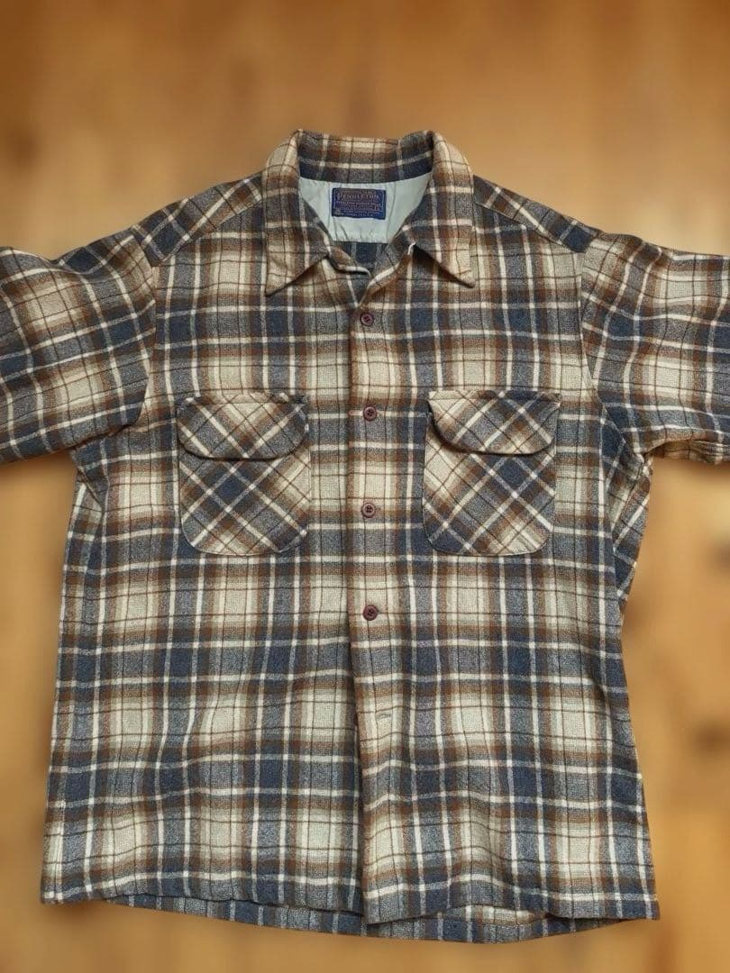 PENDLETON 70s ウールシャツ Lサイズ 中古・古着通販】PENDLETON (ペンドルトン) 70sウールシャツ ネイビー