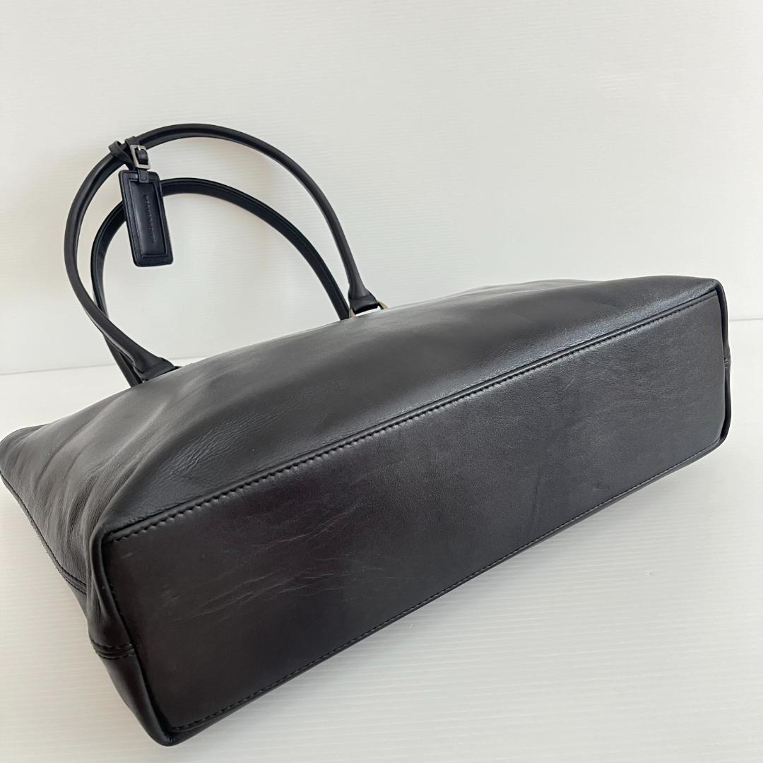 マザーハウス/アンティークスリムトートバッグ/黒/チャーム/A4収納