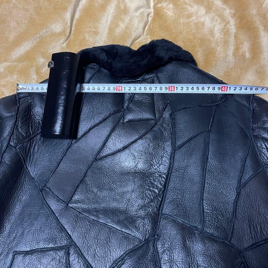 美品希少】BOLINI パッチワーク リアルムートン ジャケット 48 L相当