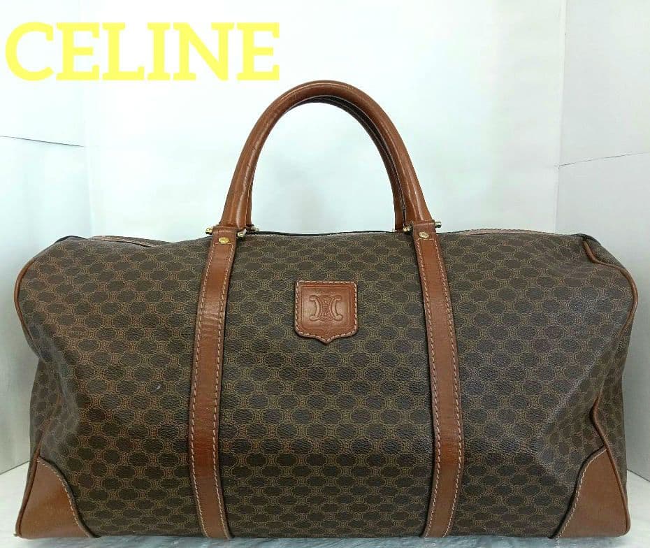 APL05 セリーヌ マカダム ボストンバッグ ゴールド金具 トリオンフ CELINE オールドセリーヌ トリオンフ(マカダム) 総柄 ボストンバッグ