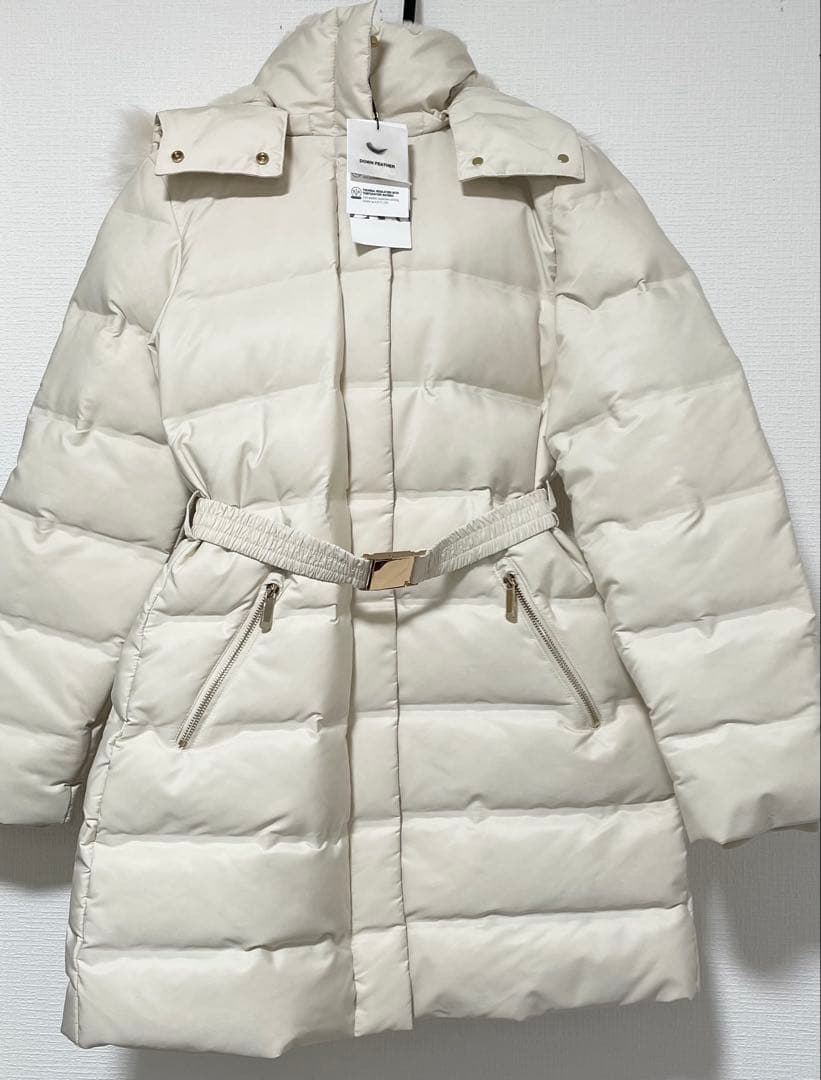 ザラ WIND PROTECTION セミロング丈フード付きダウンジャケット S