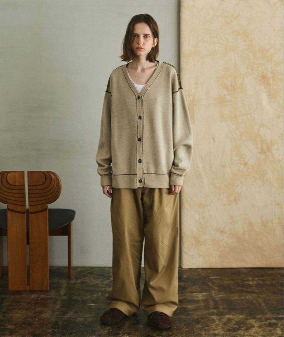 OPENING ACT ］WOOLミックスリバーシブルVネックカーディガン