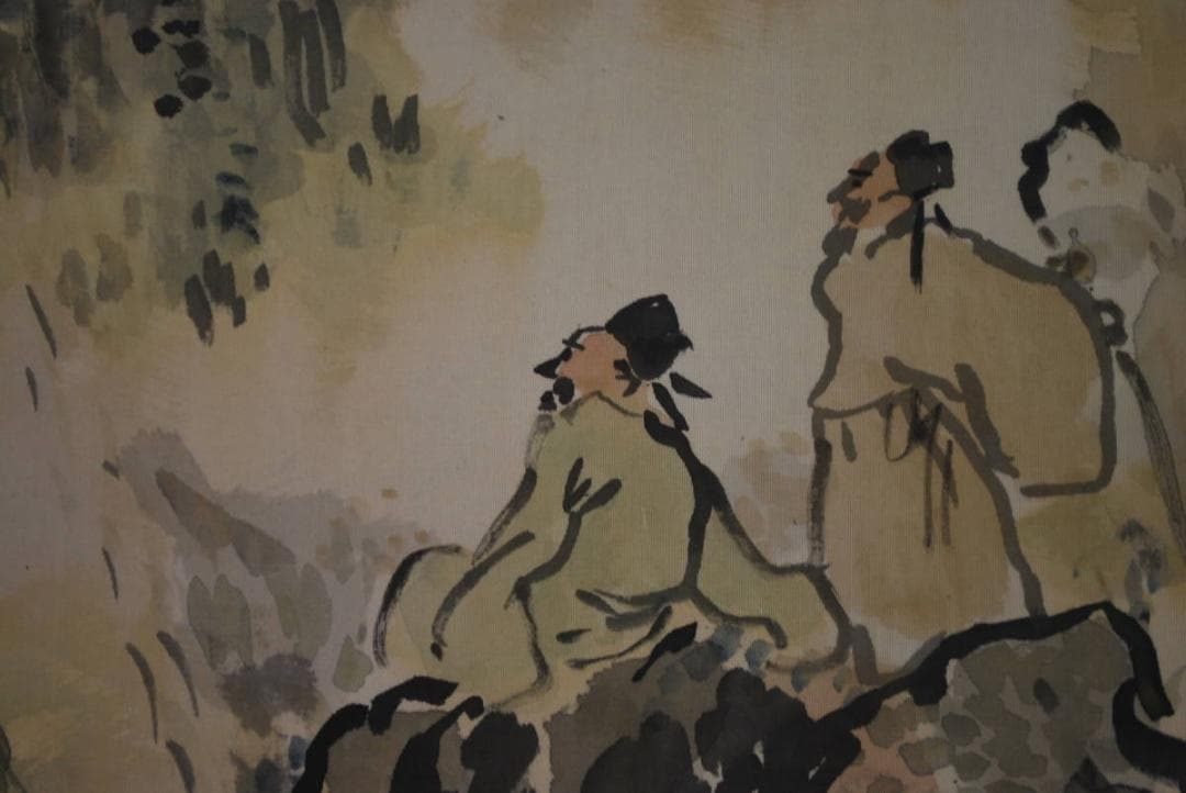 真作】富田渓山/高士観瀑図/掛軸/名家伝来/T-193 J - メルカリ