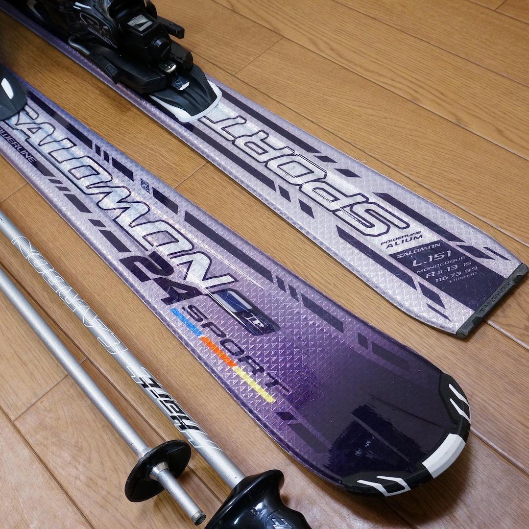 メンテ済 151cm 靴27～27.5cm SALOMON スキーセット 150