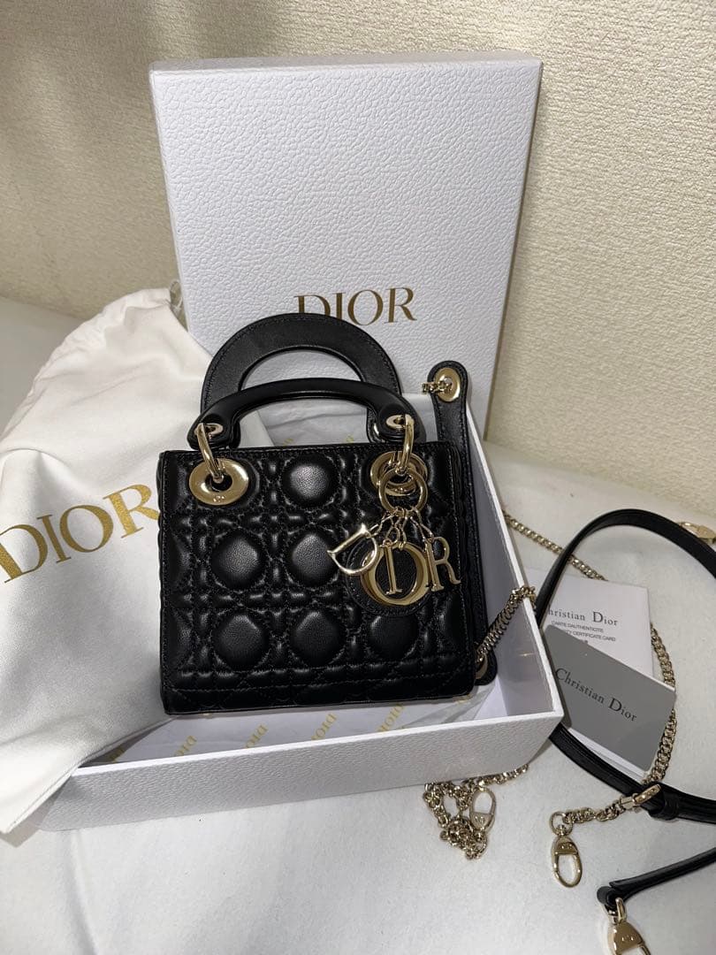 DIOR 新品ノベルティ　ショルダーバッグハンドバック2way ゴールドチェーン