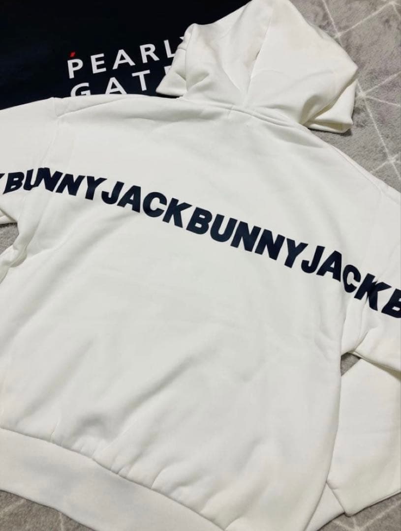 新品 ジャックバニー KARUISHI 裏フリースフーディ(4)サイズM/白 楽天市場】ジャックバニー Jack Bunny!! KARUISHI 裏フリースパーカー