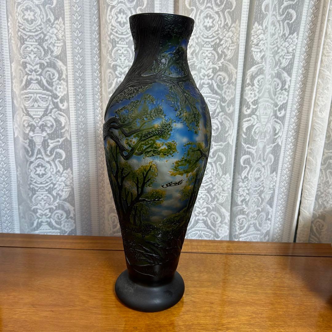 エミール・ガレ　花瓶　Emile Galle エミールガレ オリジナル アール・ヌーボー ガラス花瓶 – アンティーク