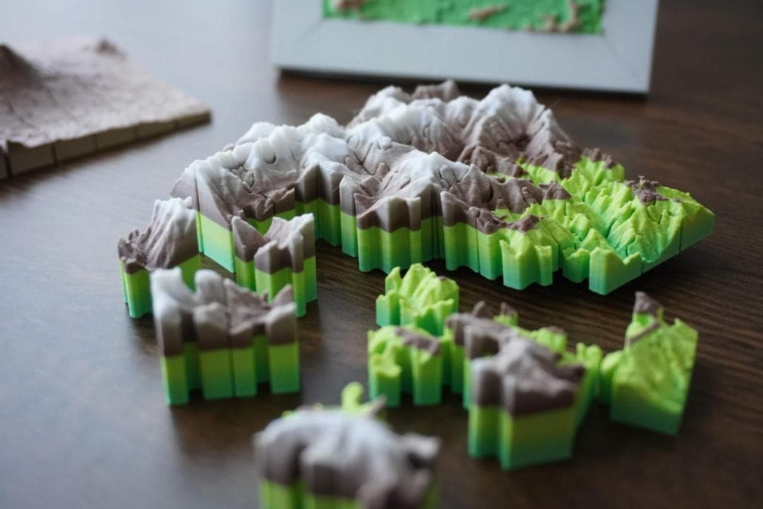 【百名山立体パズル】1-100 全ての山セット【専用スタンドケース付き】