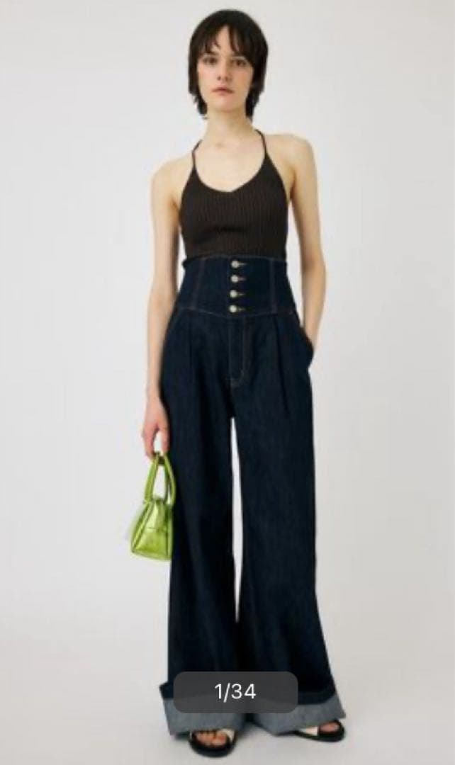 パンツ MOUSSY CORSET DESIGN BAGGY MOUSSY（マウジー）の「CORSET DESIGN BAGGY（デニムパンツ）」 - WEAR