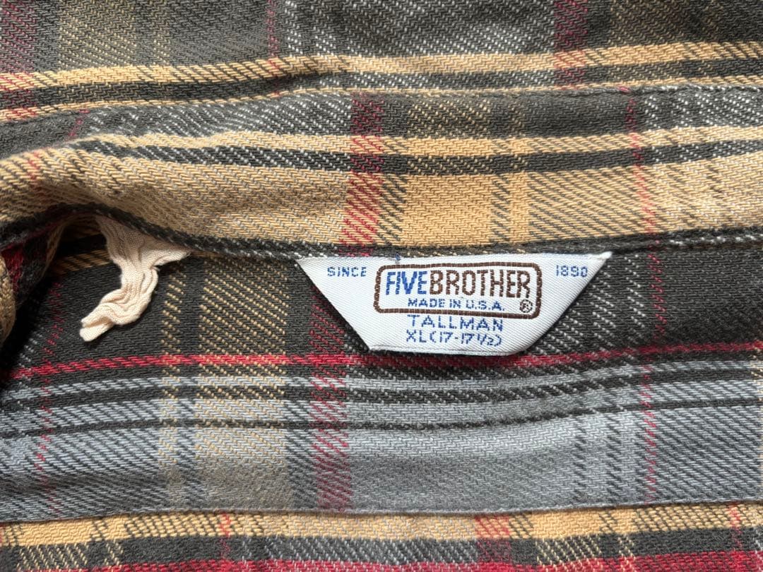 70s 80s FIVE BROTHER ファイブブラザー ヘビーネルシャツ - メルカリ