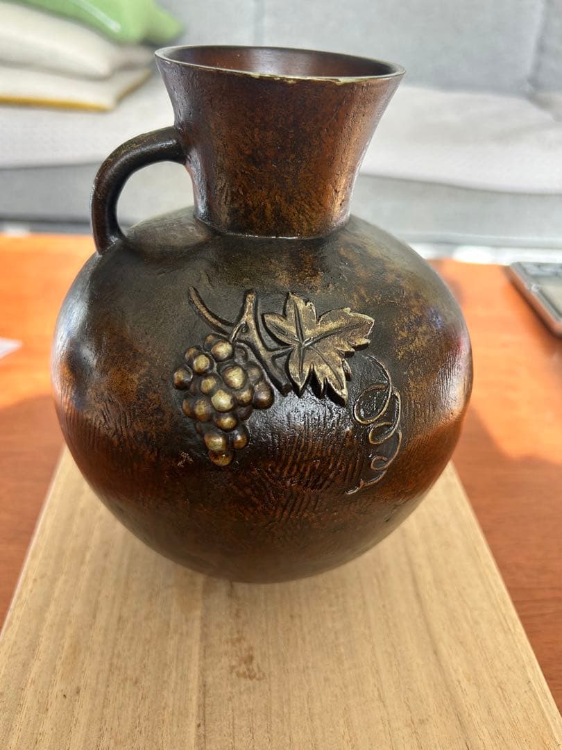 金属製ブドウ装飾壺 白銅製　葡萄罐　花瓶　置物　コレクション在銘 銅製花瓶 ぶどう - 三宝堂オンラインショップ