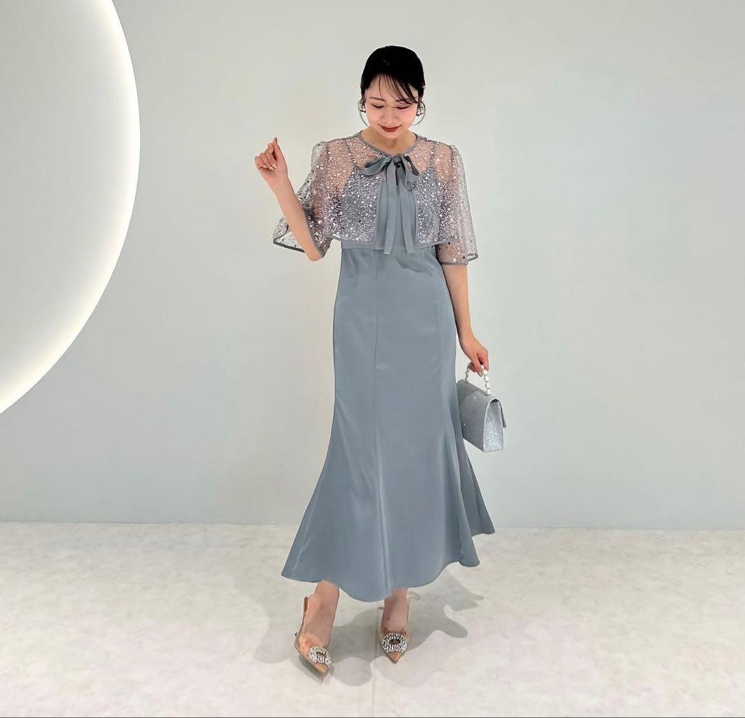 新作）LEJA スパンコールビジューボレロマーメイドドレス Sサイズ