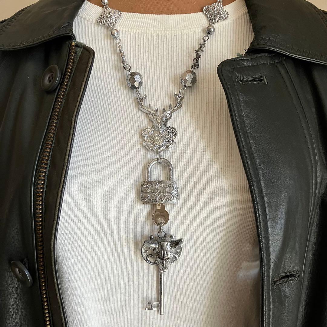 一点物】ジャンポールゴルチエ ネックレス バッファロースカル 南京錠