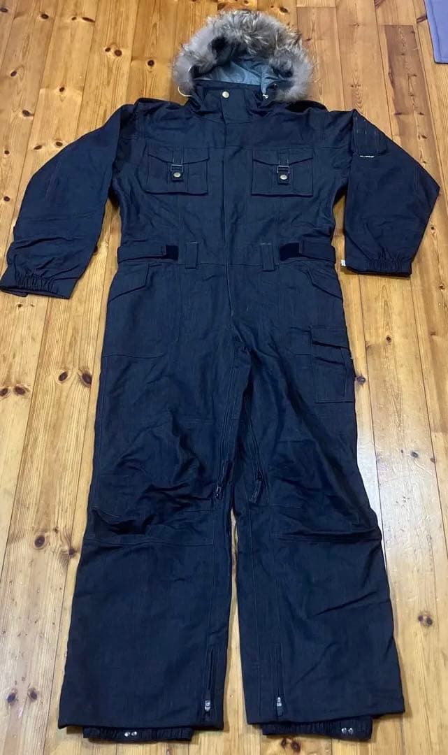 X-NIX スノーボードウエア　ツナギ　M 165 美品X-niX スノーウェア デニム 上下 ツナギ スノーボード Lサイズ