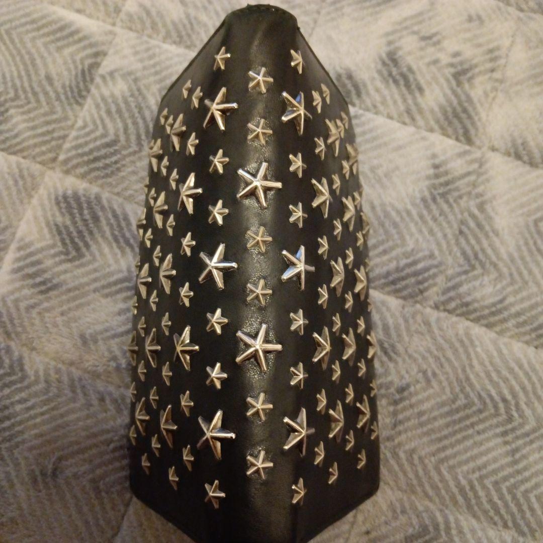 JIMMY CHOO ブラックレザー長財布 星型スタッズ - メルカリ