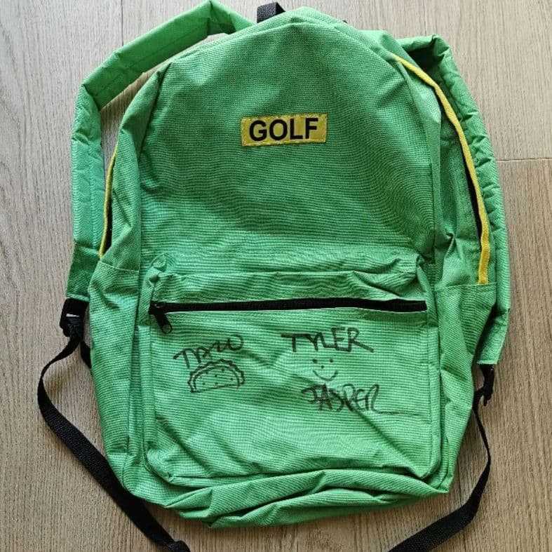 【直筆サイン入り】 GOLF WANG ゴルフワン バックパック 木の庄帆布 ゴルフバッグ KH-CPB01W カートバッグ 木のマーク/パイプ