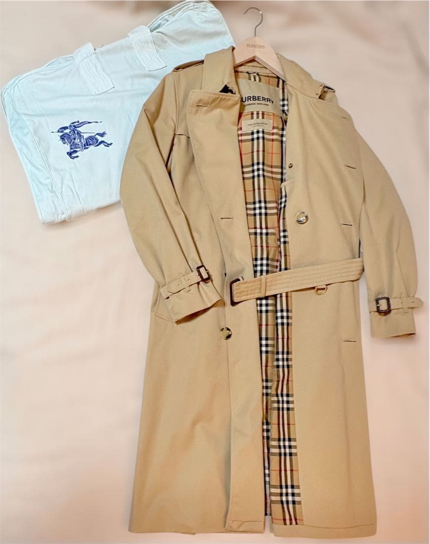 【美品】今だけ！半額 バーバリー ケンジントン トレンチコート ベージュ BURBERRY（バーバリー） 8079388 ケンジントン ベージュ ヘリテージ