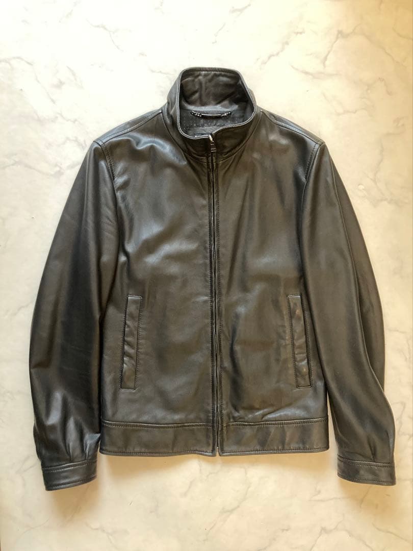 D&Gドルチェ＆ガッバーナ 黒レザーライダース プラダ好き Dolce＆Gabbana】ドルチェアンドガッバーナ『レザーライダース