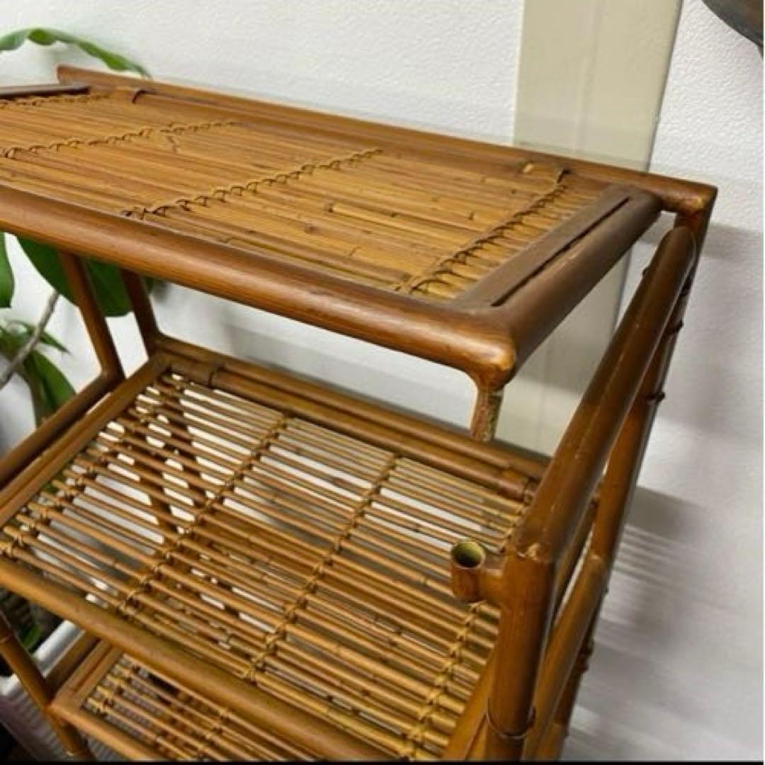 アジアン家具 飾り棚 棚 ラック シェルフ アイアンラック バンブー 竹