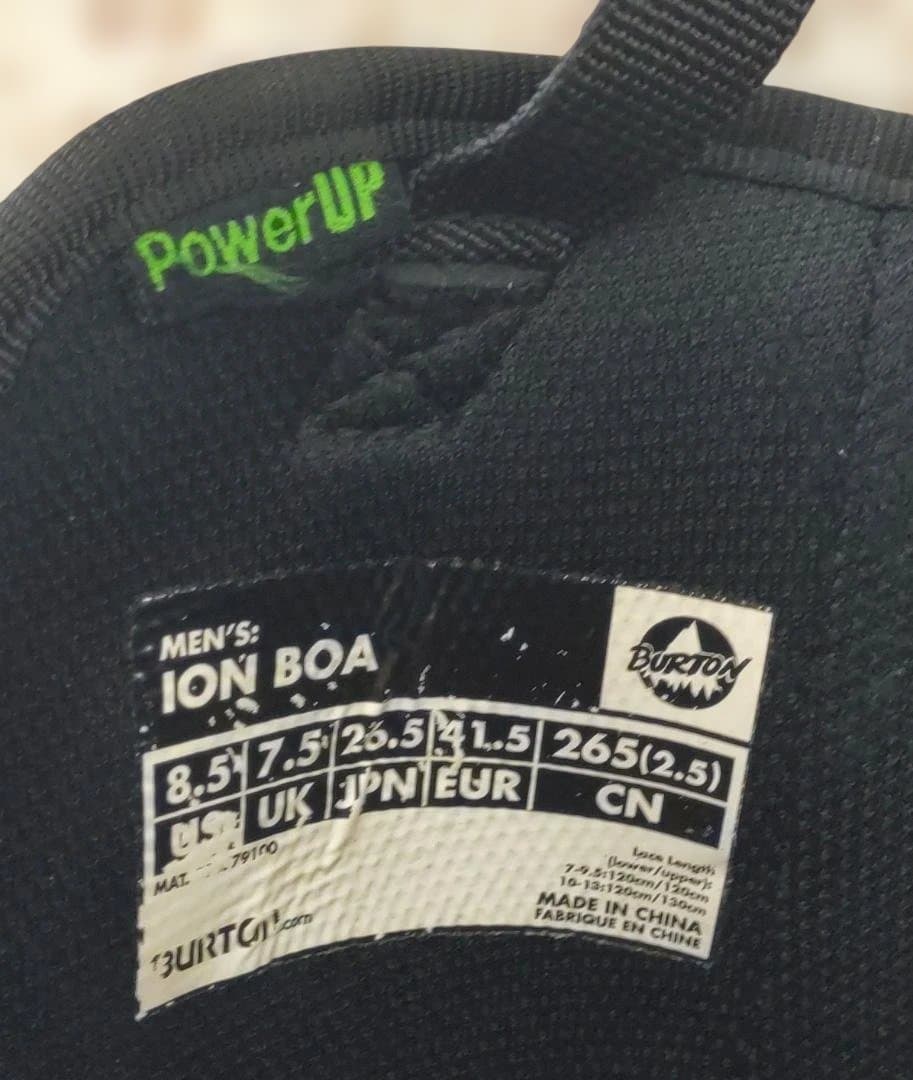 綺麗　BURTON ION （バートン アイオン）ブラック　26.5cm