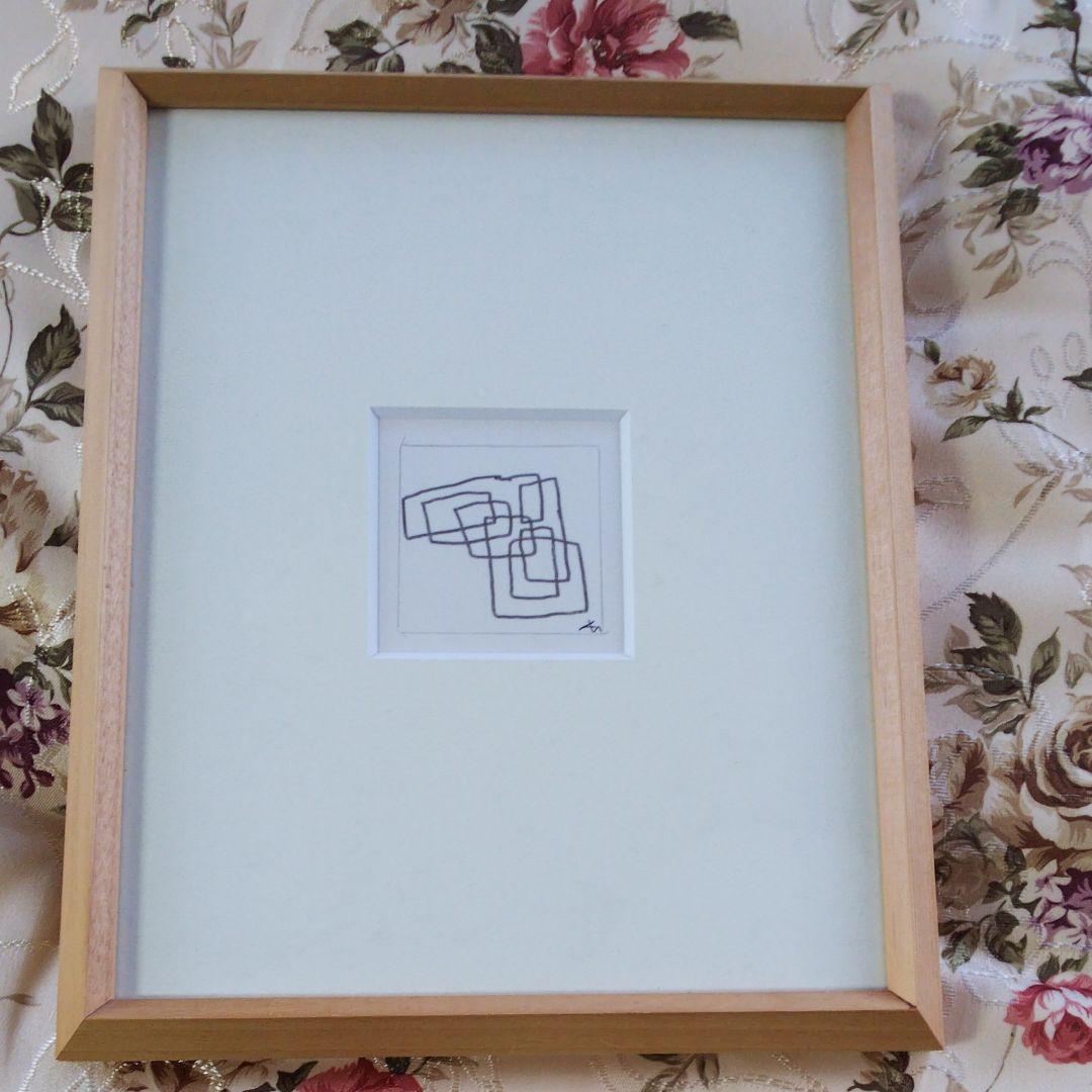 山口 長男 作品(線と墨) 本人直筆 額付き 山口長男 線と墨＜カット作品＞展 -YAMAGUCHI Takeo Exhibition-／中長小西