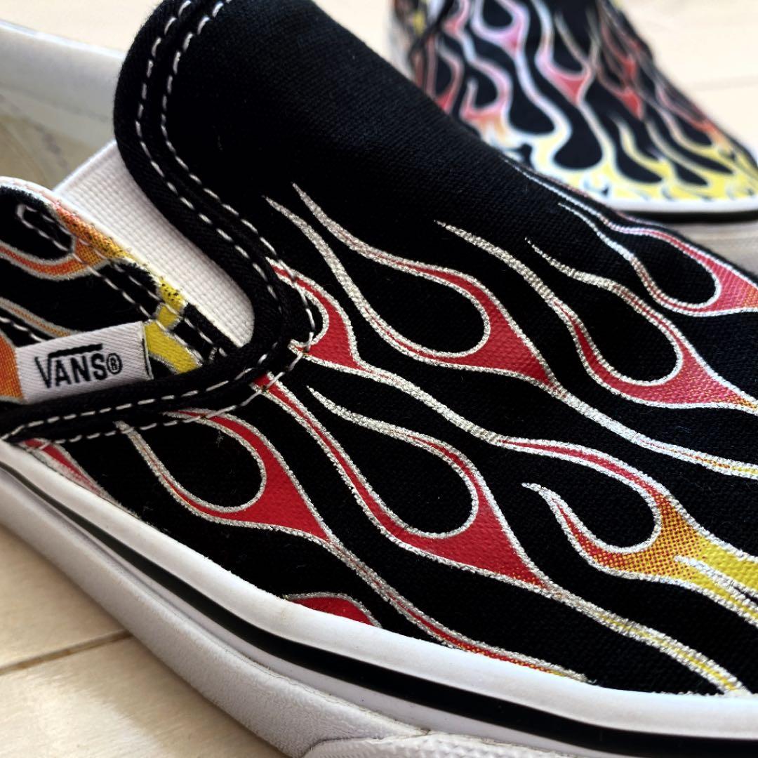 VANS バンズ ファイヤーパターン スリッポン - メルカリ