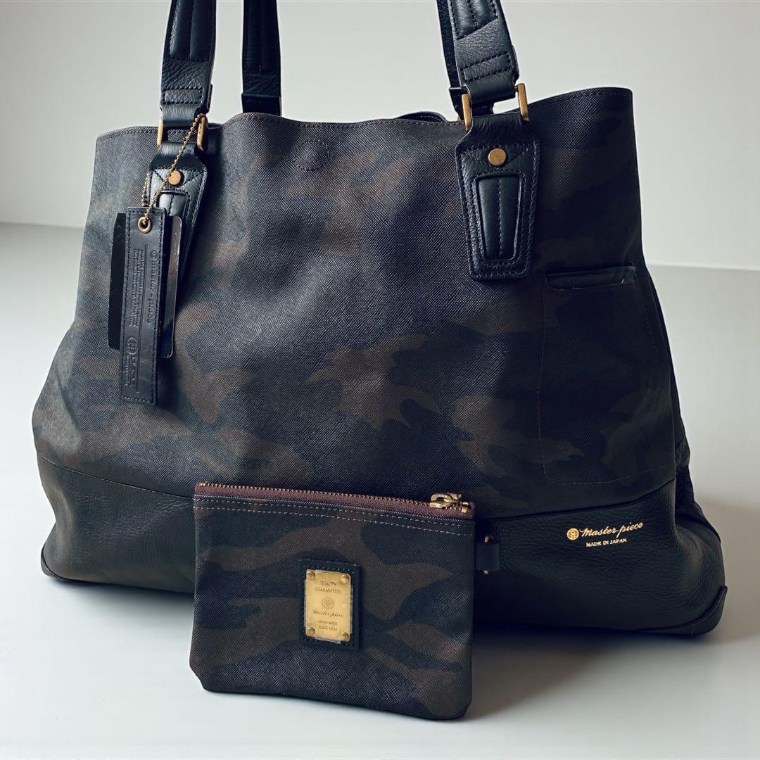 masterpiece マスターピース【美品】PVC＆レザー トートバッグ master-piece（マスターピース） トートバッグ 2WAY master-piece