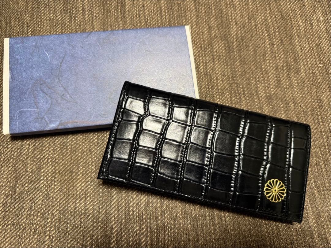 皇居 長財布 クロコダイル 型押し ブラック 新品未使用 - メルカリ