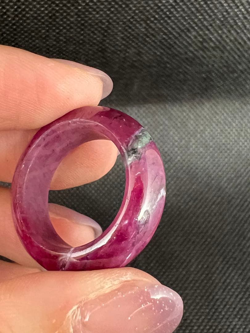 ルビー くり抜きリング - メルカリ