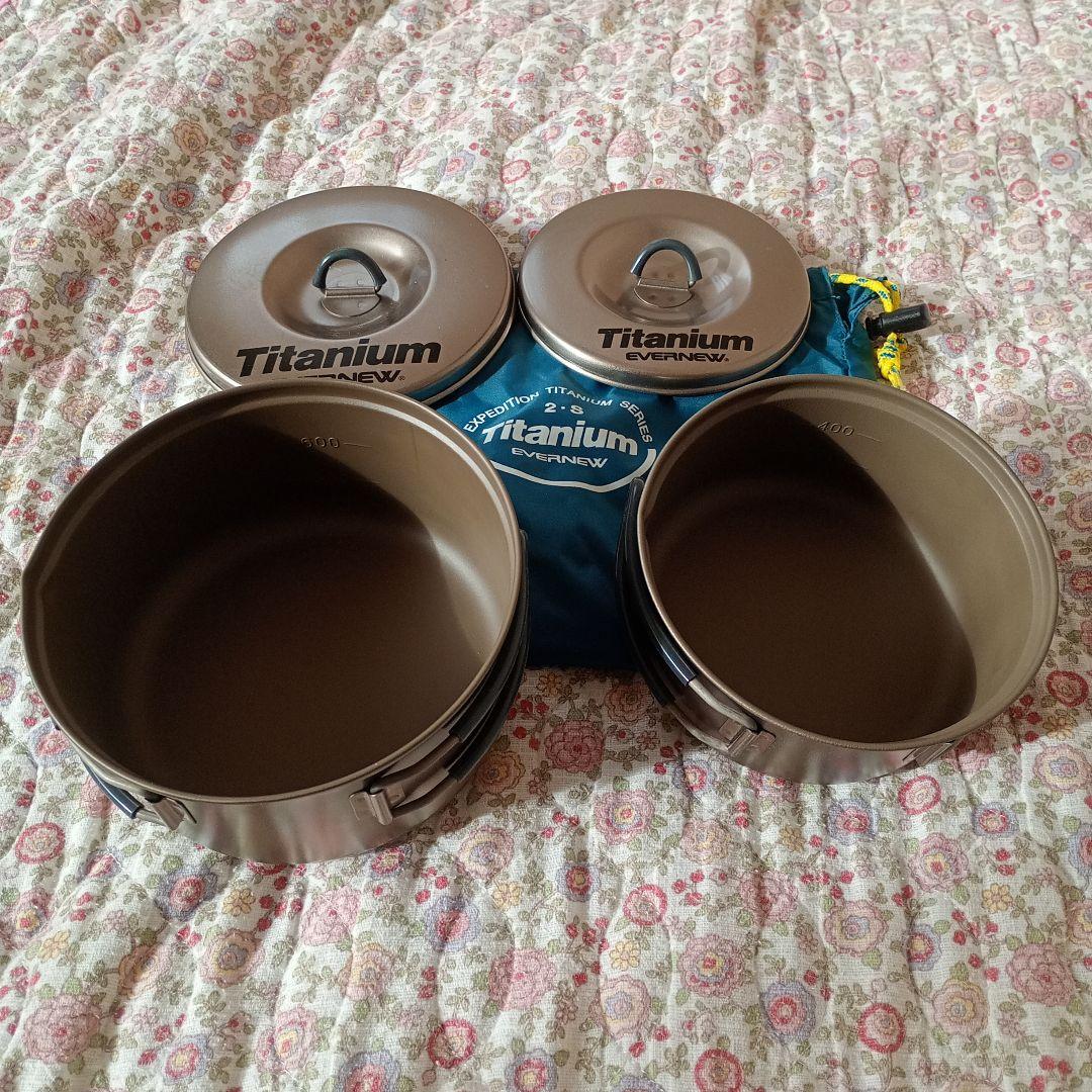 【新品未使用】エバニュー チタン クッカーセット「S」 セラミック ECA411 エバニュー公式オンラインショップ / チタンクッカーセット S セラミック