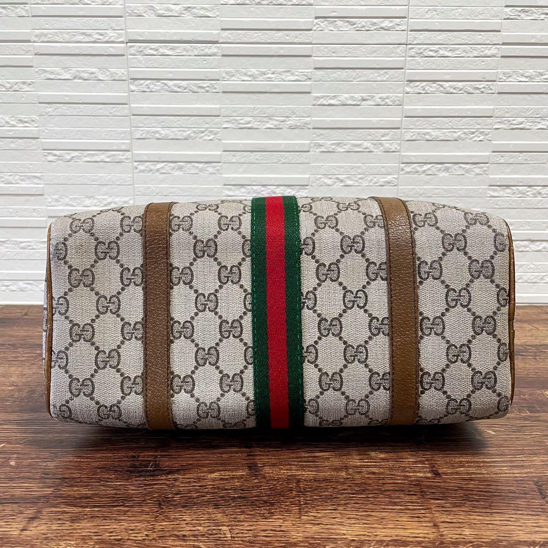 グッチ GGスプリーム PVC レザー オールド シェリー ボストン バッグ