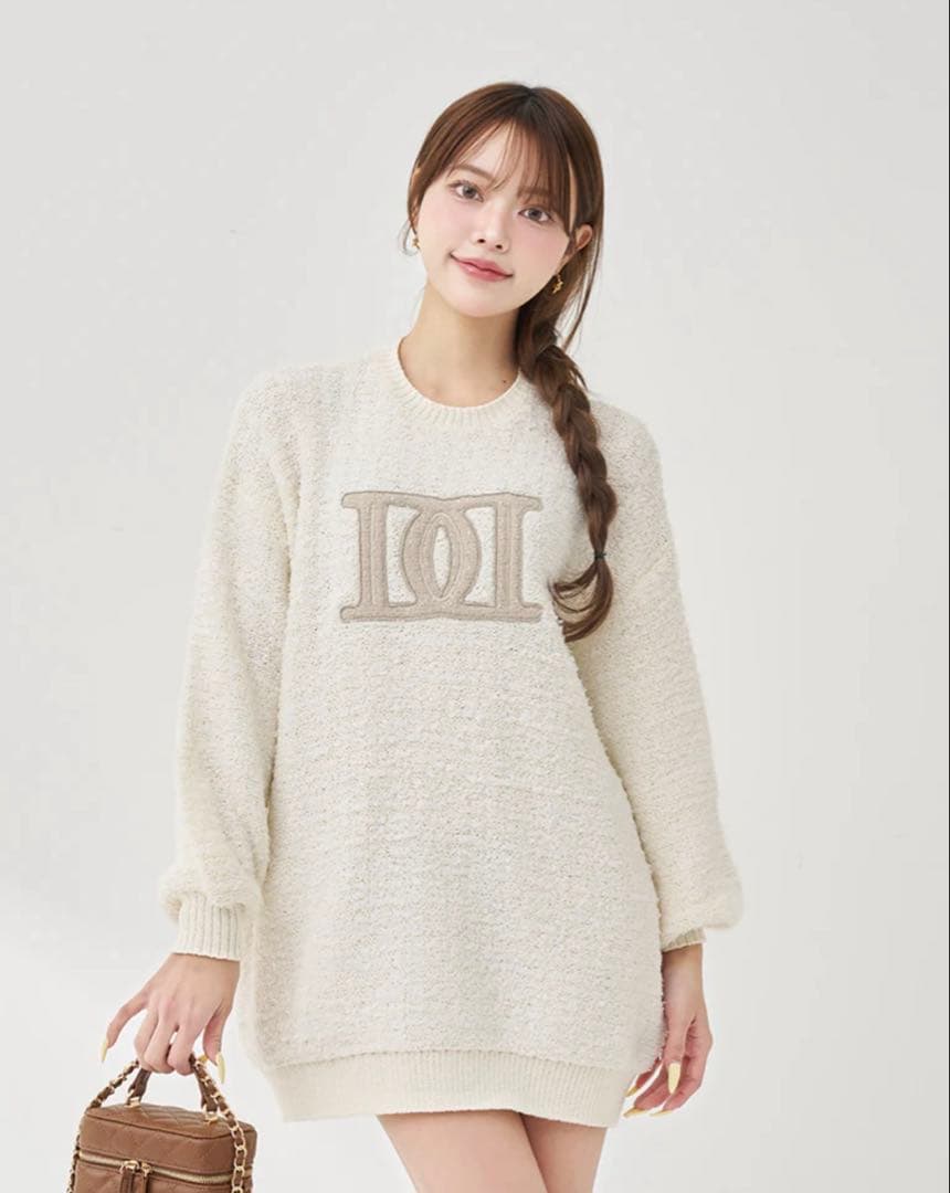 Darich DDロゴツイードニットプルオーバー ダーリッチ ワンピース ダーリッチ Darich DDロゴツイードニットプルオーバー （ブラック