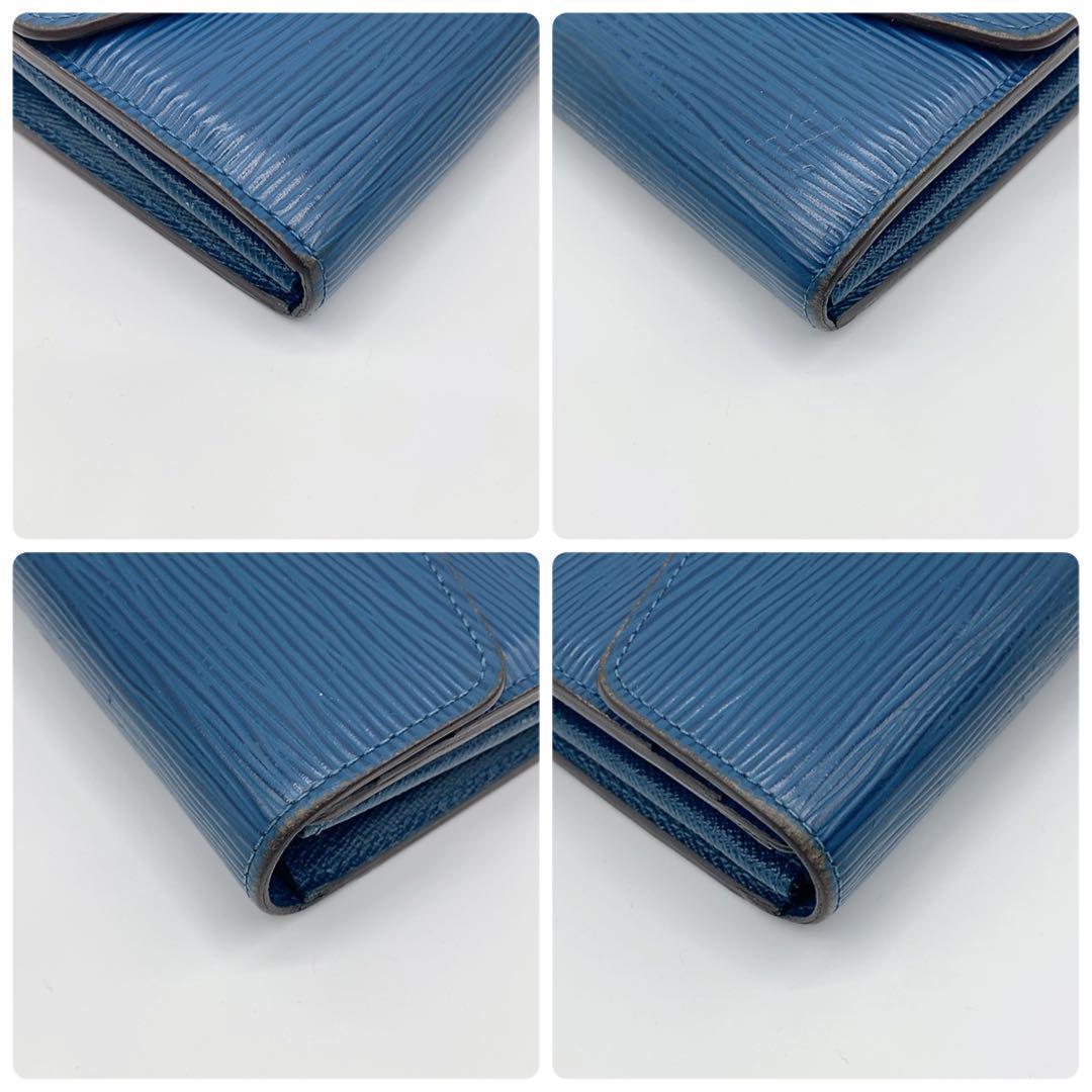 ルイヴィトン M60585 エピ ポルトフォイユ サラ 長財布 ブルー