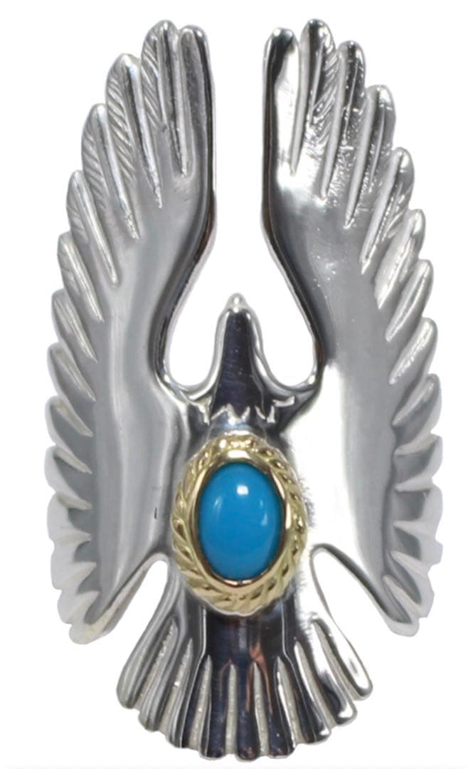 雰囲気抜群】Tady & King 金縄ターコイズイーグルリング - メルカリ