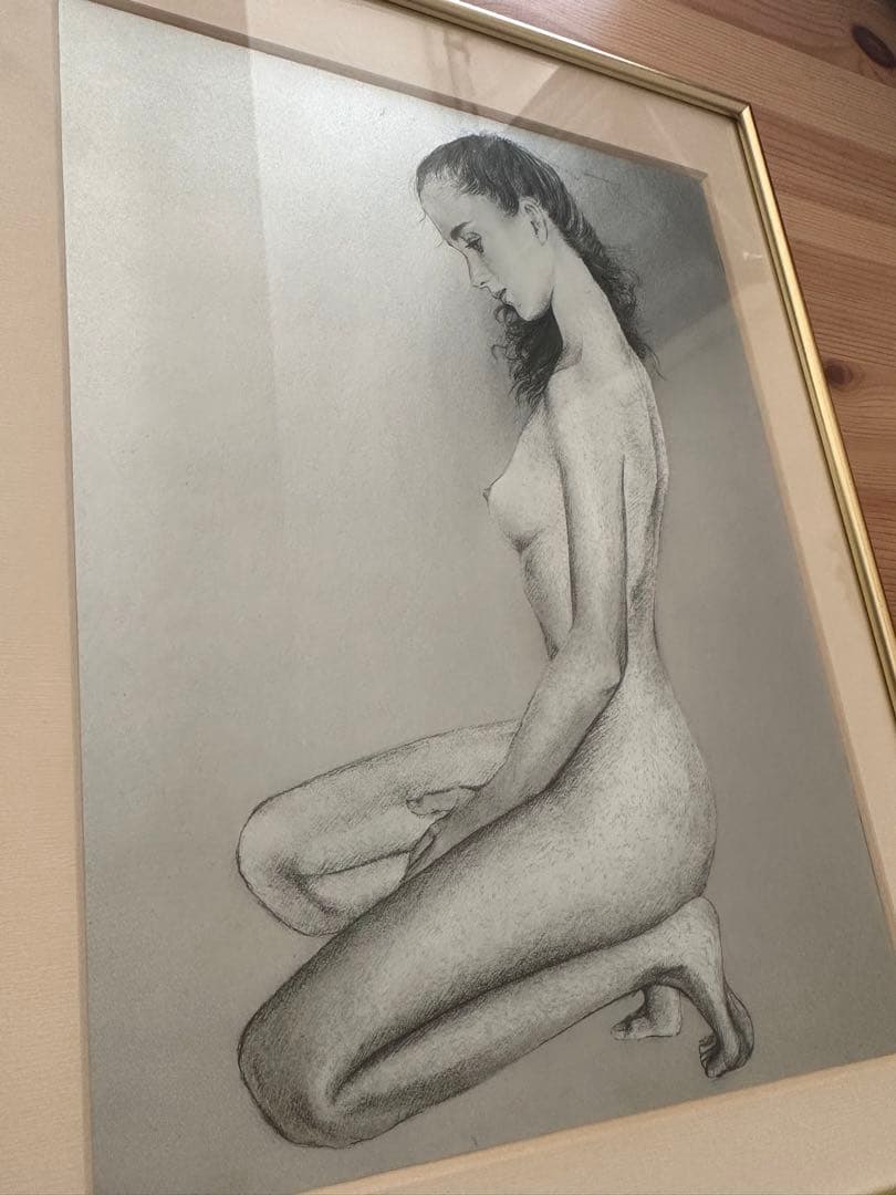 絵画　インテリア　光沢　女性　ラフ　裸婦画