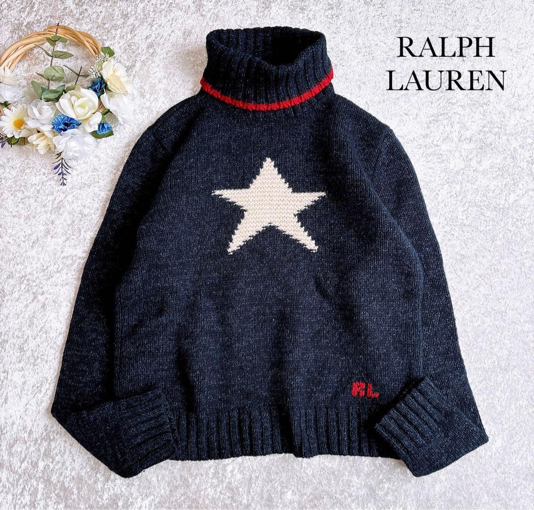 美品♡ラルフローレン　ハイネックニット　星　スター　シルク混　紺　L　大人気✨ 2026年最新】ラルフローレン スター ニットの人気アイテム - メルカリ