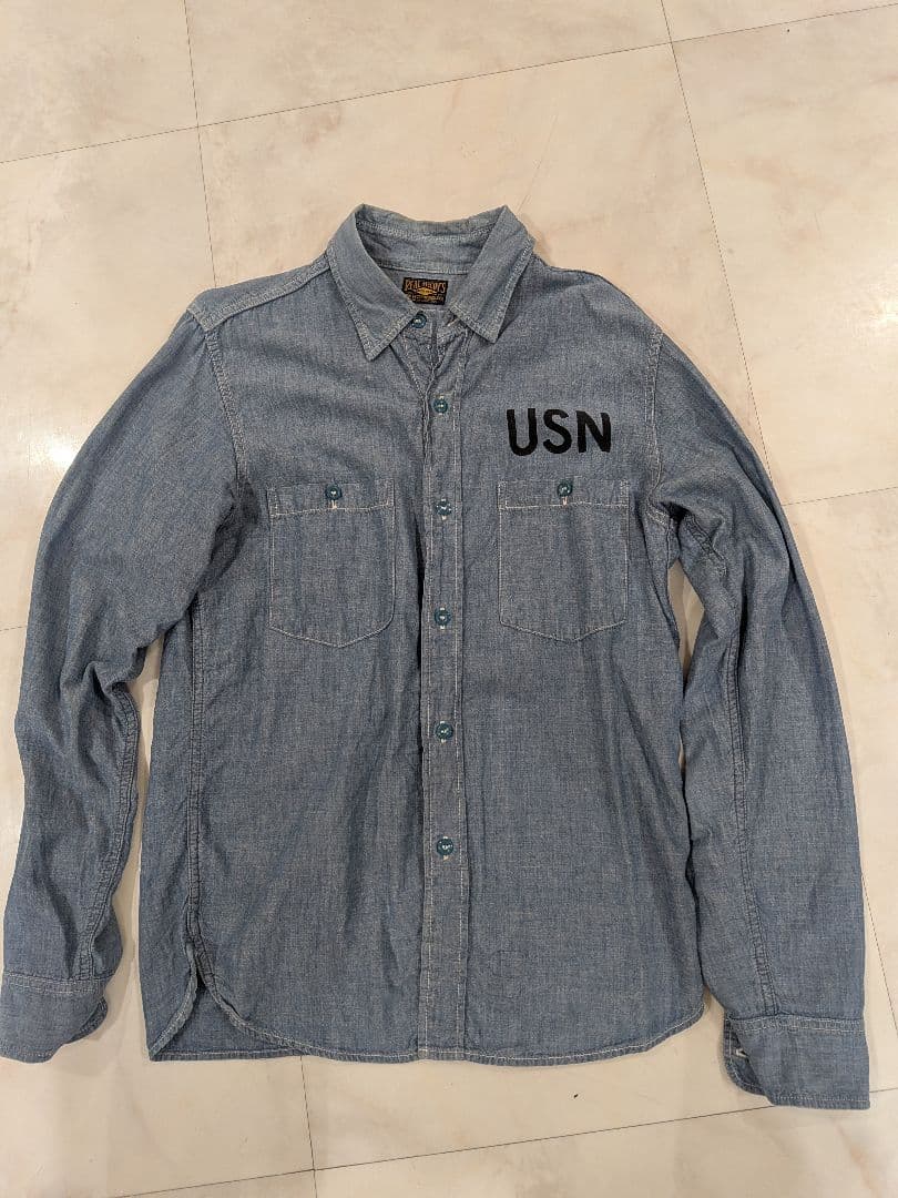 THE REAL McCOY'S USN シャンブレーシャツ 長袖 Mサイズ - メルカリ