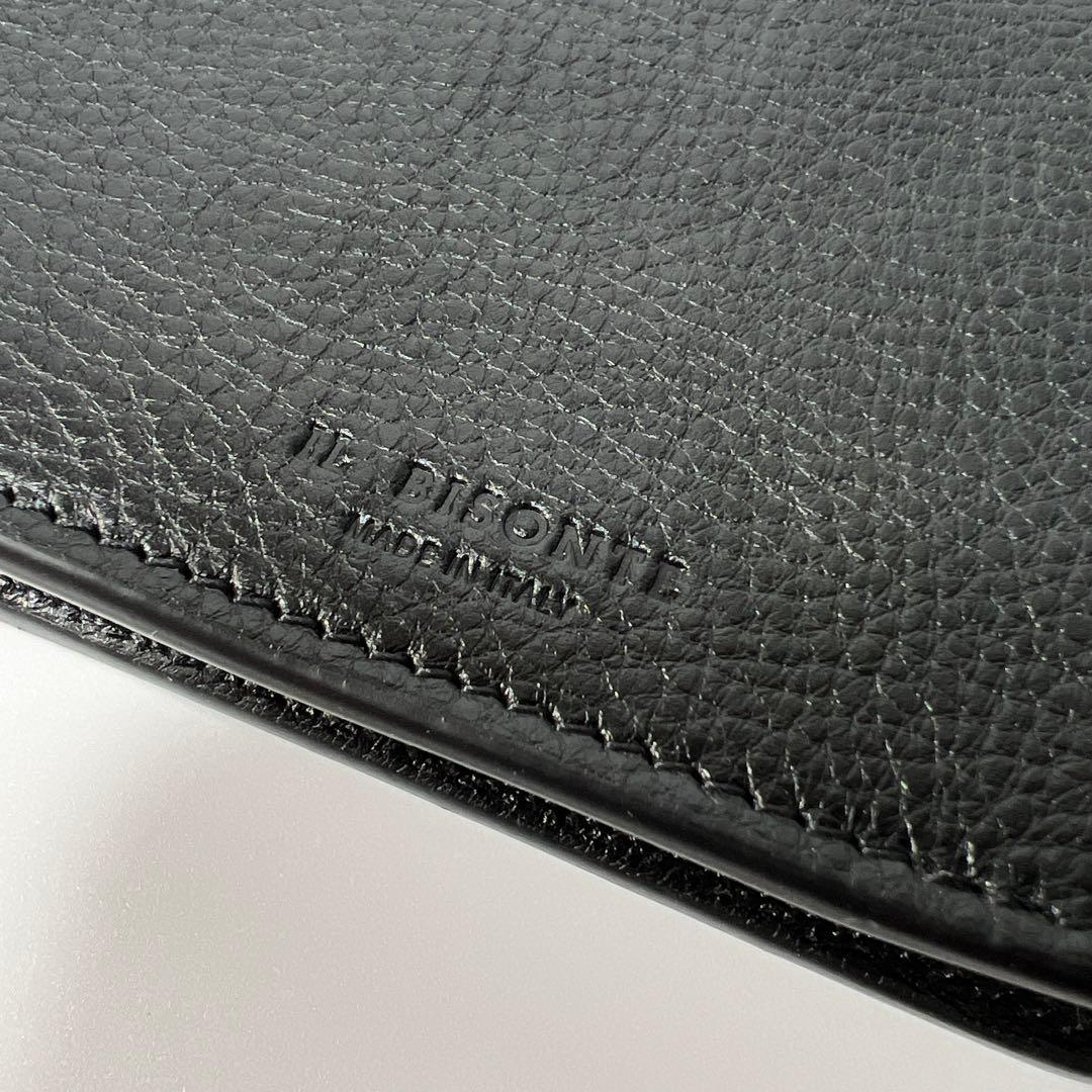 《極美品》イルビゾンテ レザーカードケース ミニ財布 ブラック 箱付き