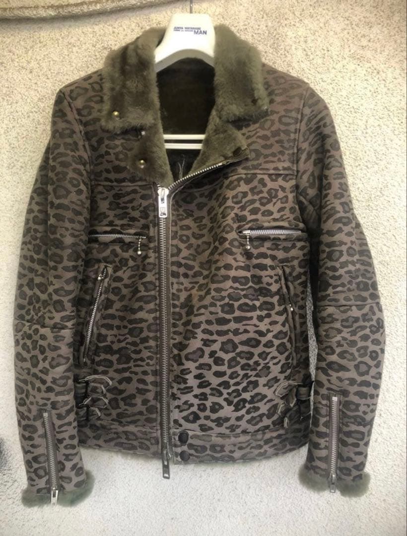 アンダーカバー 08AW レオパード ムートン ライダース ジャケット