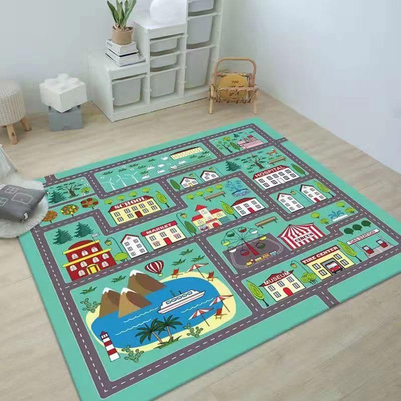 子供ゲームパッド 遊びマット 道路交通 数字柄 プレイマット 120*160