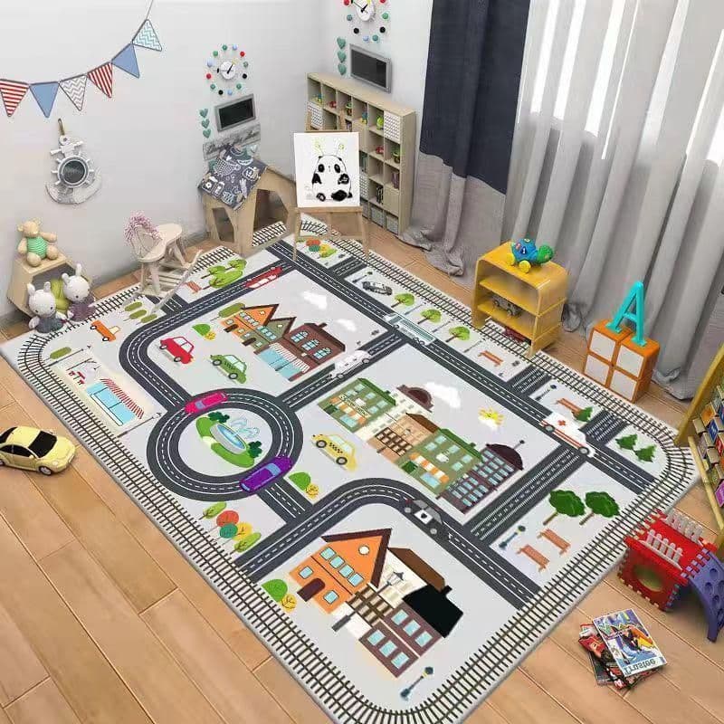 子供ゲームパッド 遊びマット 道路交通 数字柄 プレイマット 120*160