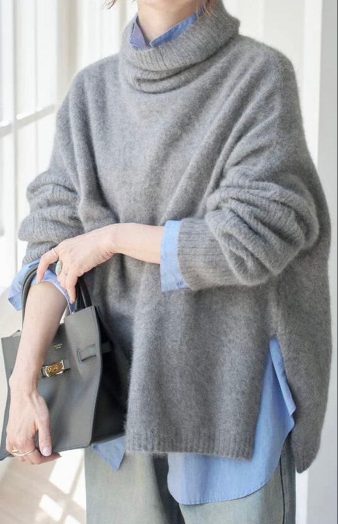 Spick and Span フォックスウールミックスリブタートルプルオーバー Spick＆Span（スピック アンド スパン） ニット セーター 「追加