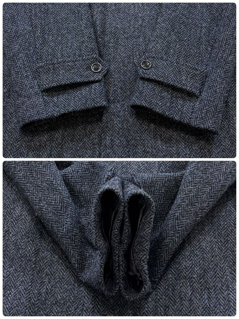 極美品】エディーバウアー×ハリスツイード ヘリンボーン ステンカラー