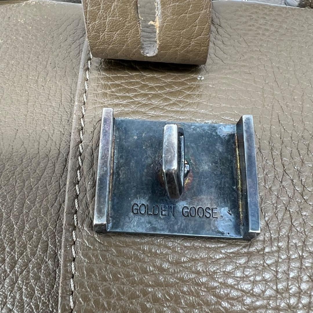 13368ゴールデングース エキパージュシボ革 レザー ボストンバッグ刺繍