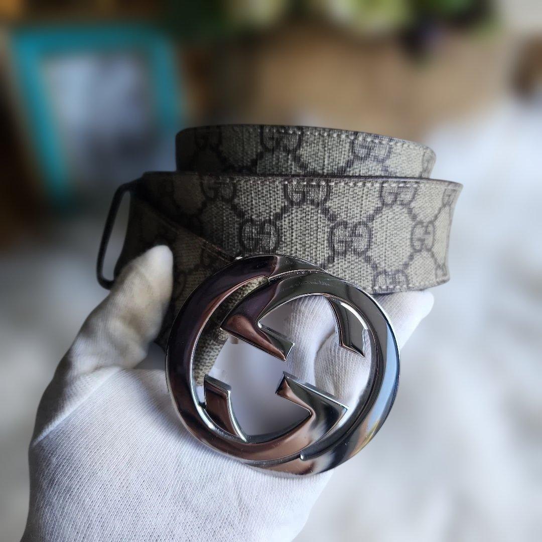 GUCCI GGパターン ベルト グッチ GUCCI ベルト リバーシブル 回転バックル スクエアバックル GG