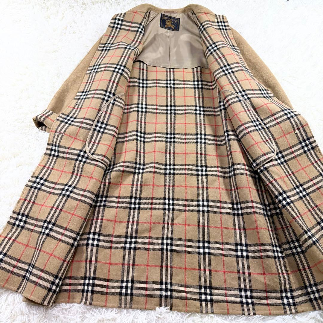 バーバリーズ ロングコート カシミヤ ダブルフェイス ノバチェック