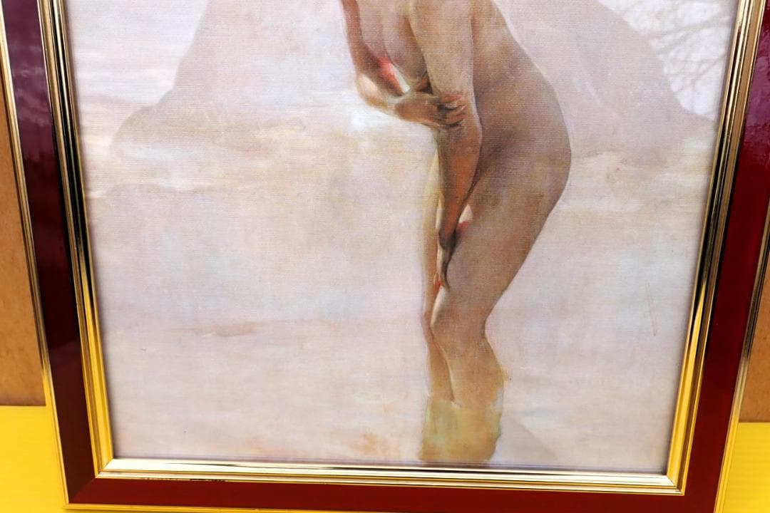 ヌードアート キャンバスプリント 複製画 額装 絵画風 未使用 315×280