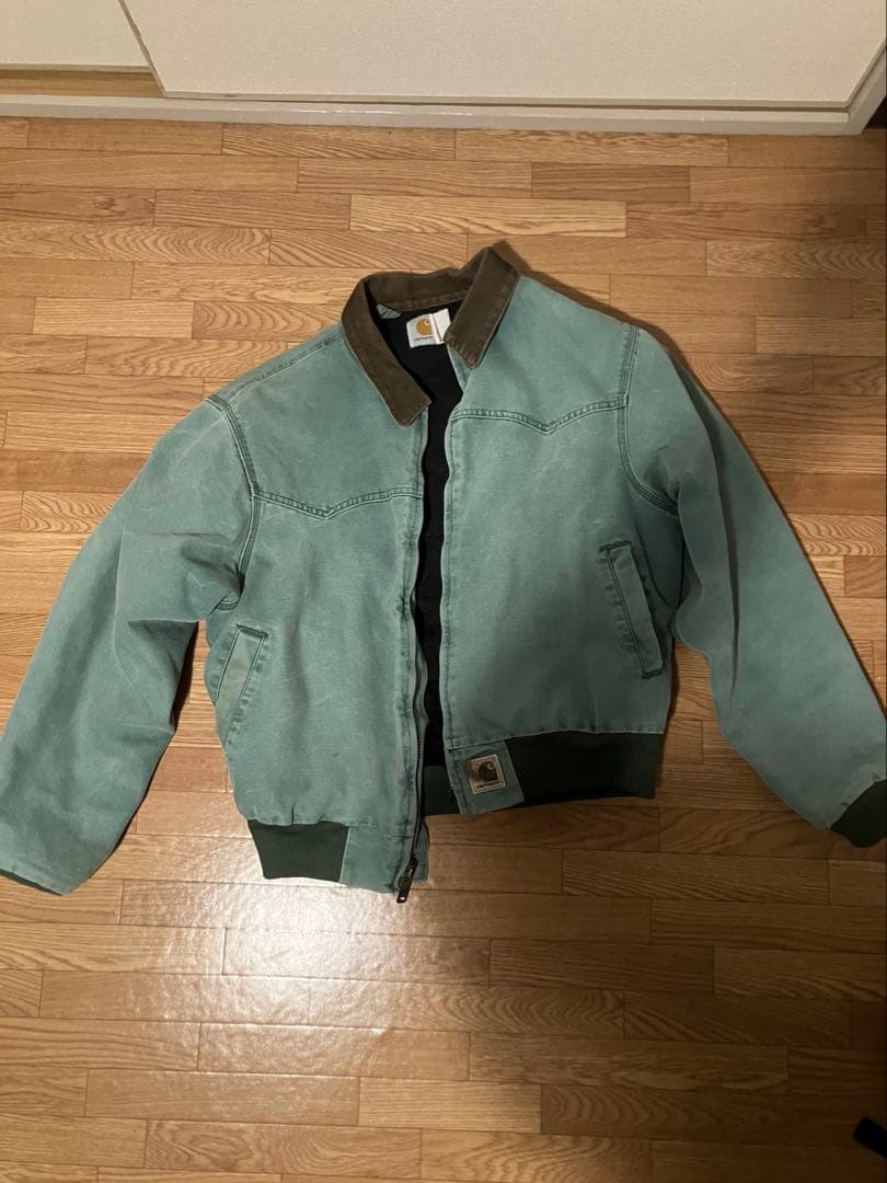 【破損あり】carhartt カーハート　サンタフェジャケット　グリーン Carhartt カーハート 企業ロゴ刺繍 サンタフェジャケット メンズXL相当