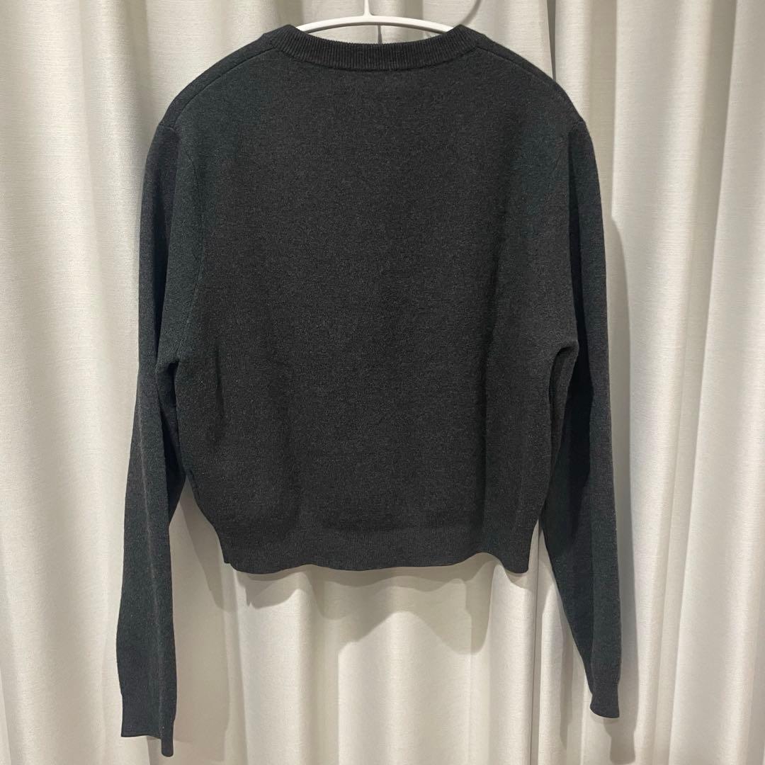 CABaN コットンカシミヤ クルーネック カーディガン チャコールグレー